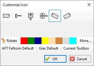 The Rotate button in the Customize Icon window.